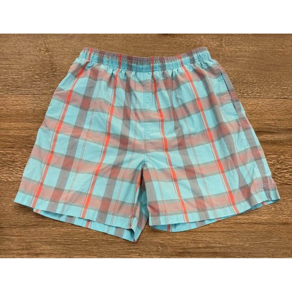 Daniel Cremieux Beachwear Men's Blue Plaid‎ Swimsuit Swim Trunks Size Large